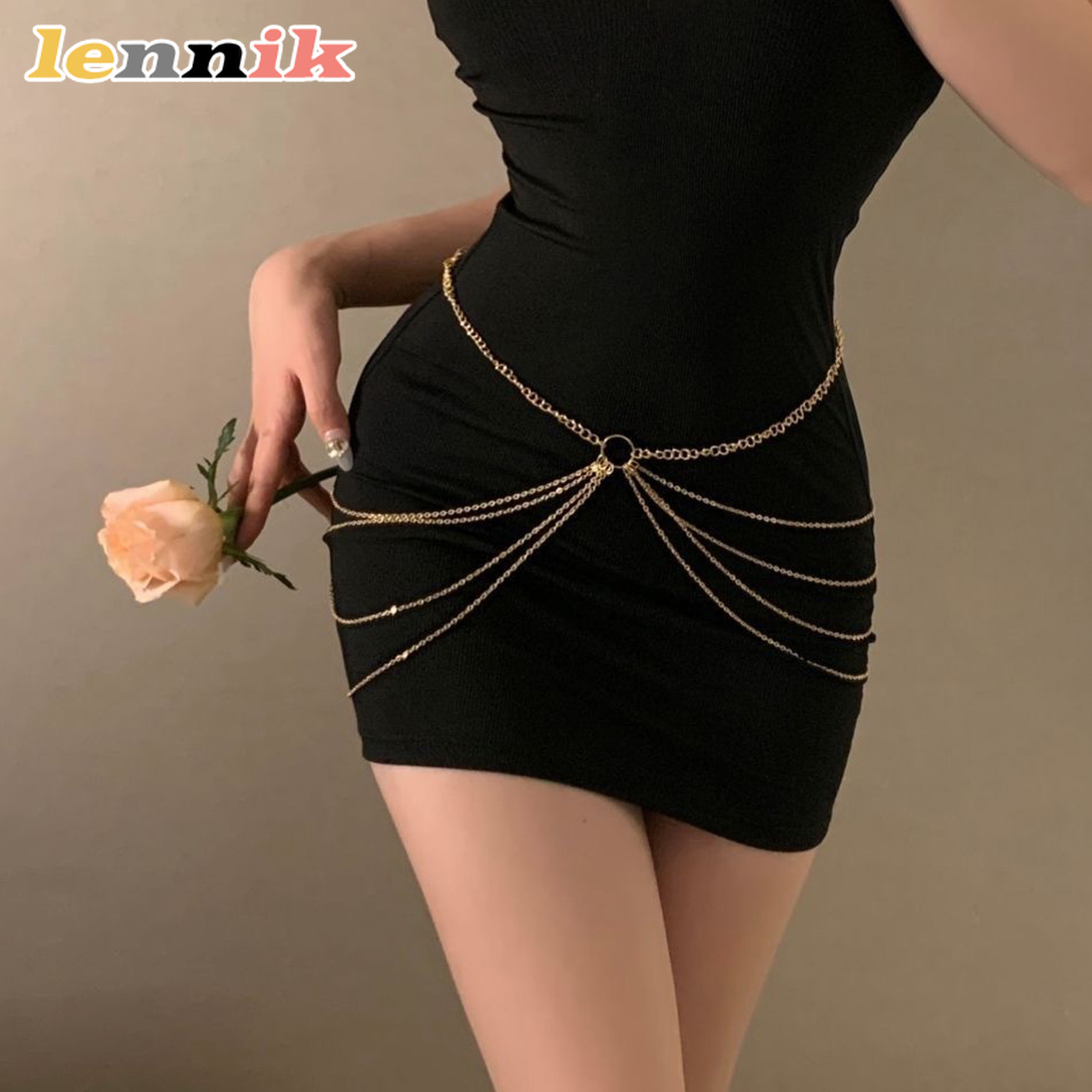 Body Jewelry Waist Chains - LENNIK พู่โลหะ Multi-Layer เอว CHAIN,ผู้หญิง 3D