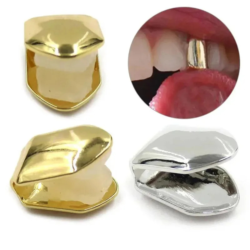 Body Jewelry Gold Plated - 1/3/5 ชิ้น 3 สี ชุดครอบฟันแบบฮิปฮอปชุบทองคำ ครอบฟันเดี่ยว