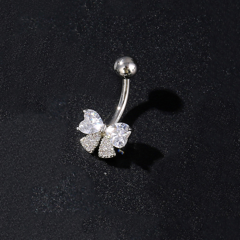 Body Jewelry Rings - แหวนเจาะสะดือรูปผีเสื้อสแตนเลส 1 ชิ้น สำหรับผู้หญิง สาวๆ เครื่องประดับเจาะสะดือสุดเซ็กซี่