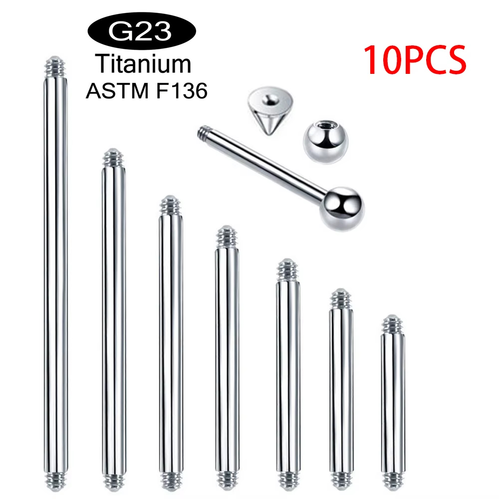 Body Jewelry Implants - 10 ชิ้น/ล็อต ไทเทเนียมเกรด ASTM F136 สำหรับฝังในร่างกาย