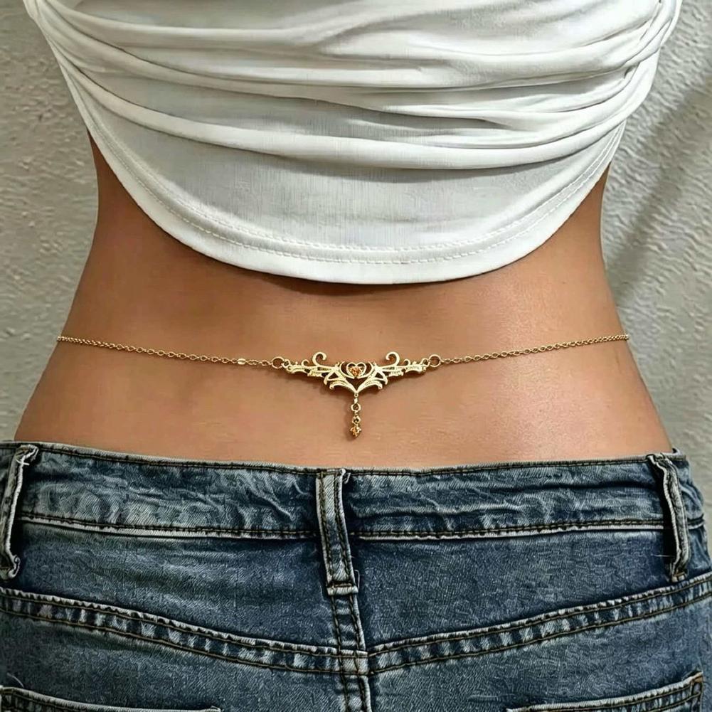 Body Jewelry Waist Chains - สร้อยคาดเอวแฟชั่นสำหรับผู้หญิง ดีไซน์หรูหราและเซ็กซี่ พร้อมจี้ปีกแห่งความรักประดับเพชรซิคอน สร้อยคาดเอวแฟชั่นอเนกประสงค์ เหมาะสำหรับเป็นเครื่องประดับในวันหยุด 1