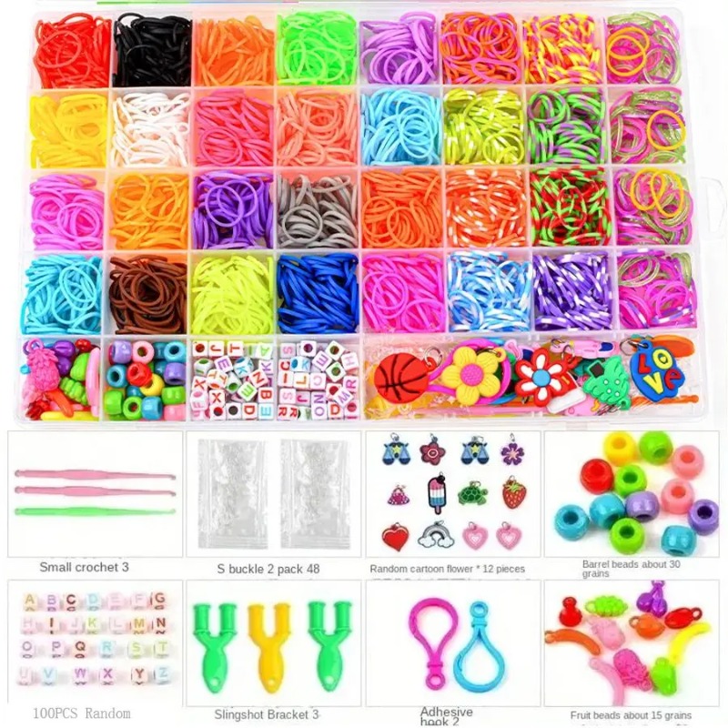 Body Jewelry Unique - 4300 ชิ้น+ ชุดยางรัดหลากสี 32 สีสดใส -
