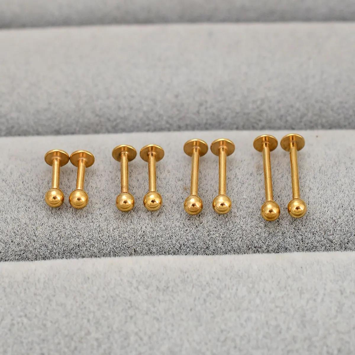 Body Jewelry Trend - 6/8/10/12 มม.สแตนเลสสตีล Ball Labret Lip Piercing