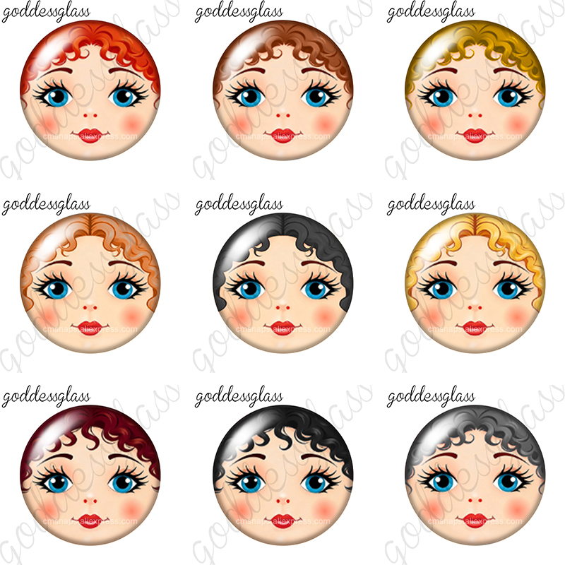 Body Jewelry Top - ตุ๊กตามาตรีออชก้าผมหยิก มีหน้าตุ๊กตาเด็กผู้หญิง ขนาด 12 มม./18 มม./20