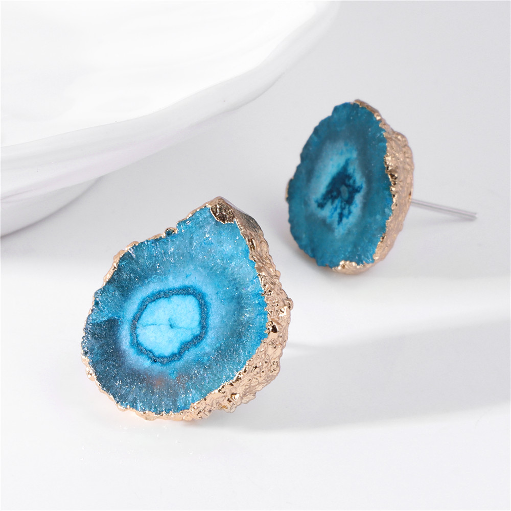 ต่างหูห้อยคริสตัลหินธรรมชาติแบ - Cluster Stud Ear บทวิจารณ์และราคา