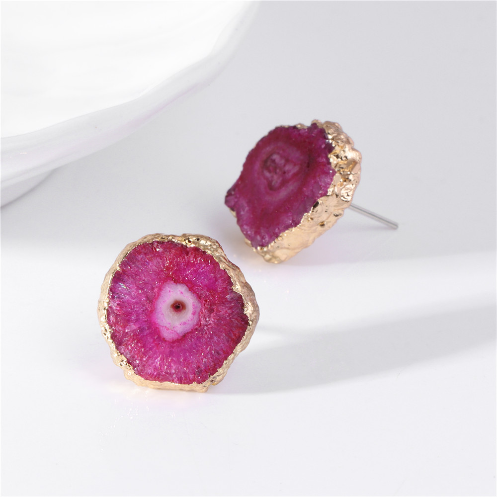 ต่างหูห้อยคริสตัลหินธรรมชาติแบ - Cluster Stud Ear บทวิจารณ์และราคา
