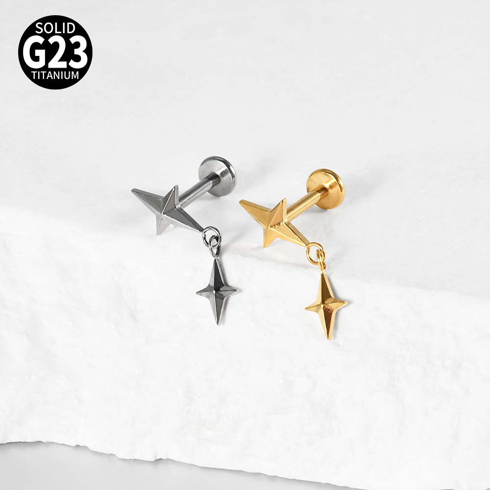 ต่างหูไทเทเนียม F-136 แบบห้อยป - Body Jewelry Implants บทวิจารณ์และราคา