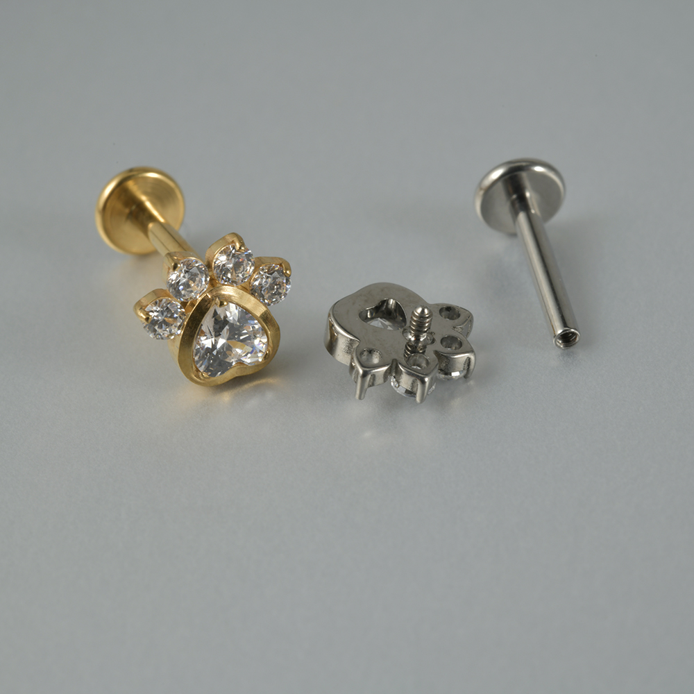 1PC Zircon G23 ไทเทเนียมต่างหู - Cluster Stud Ear บทวิจารณ์และราคา