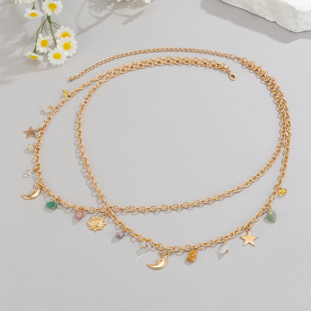 Boho Star Moon Sun จี้เอว 2025 - Body Jewelry Waist Chains บทวิจารณ์และราคา