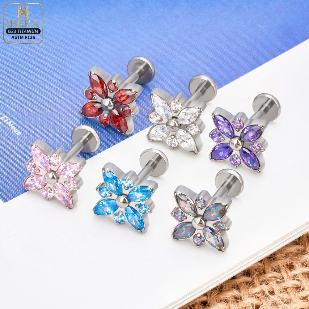เครื่องประดับเจาะหูไทเทเนียม A - Cluster Stud Ear บทวิจารณ์และราคา