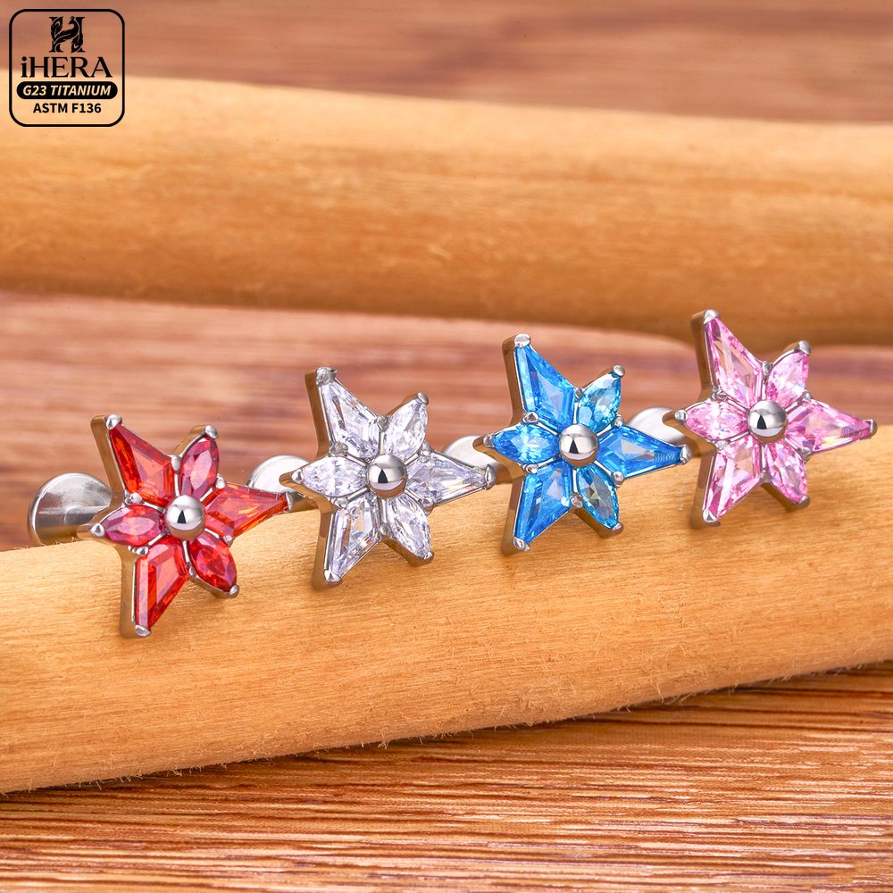 เครื่องประดับเจาะหูไทเทเนียม A - Cluster Stud Ear บทวิจารณ์และราคา