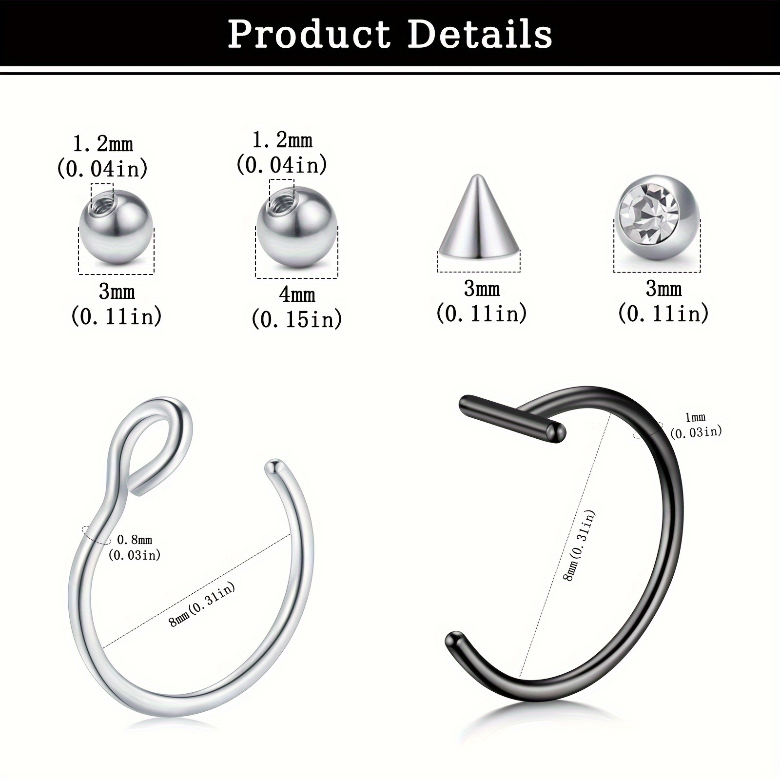 เครื่องประดับเจาะปลอม แหวนเจาะ - Body Jewelry Rings บทวิจารณ์และราคา