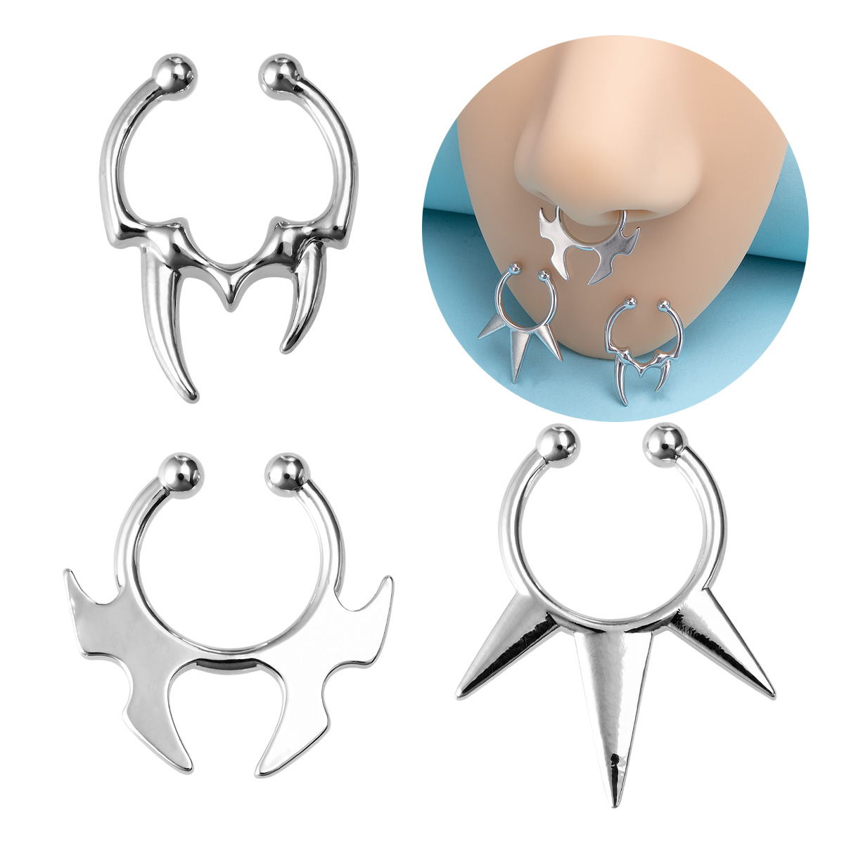 1-3pcs คลิปปลอมบนแหวนจมูก Hoop - Body Jewelry Implants บทวิจารณ์และราคา