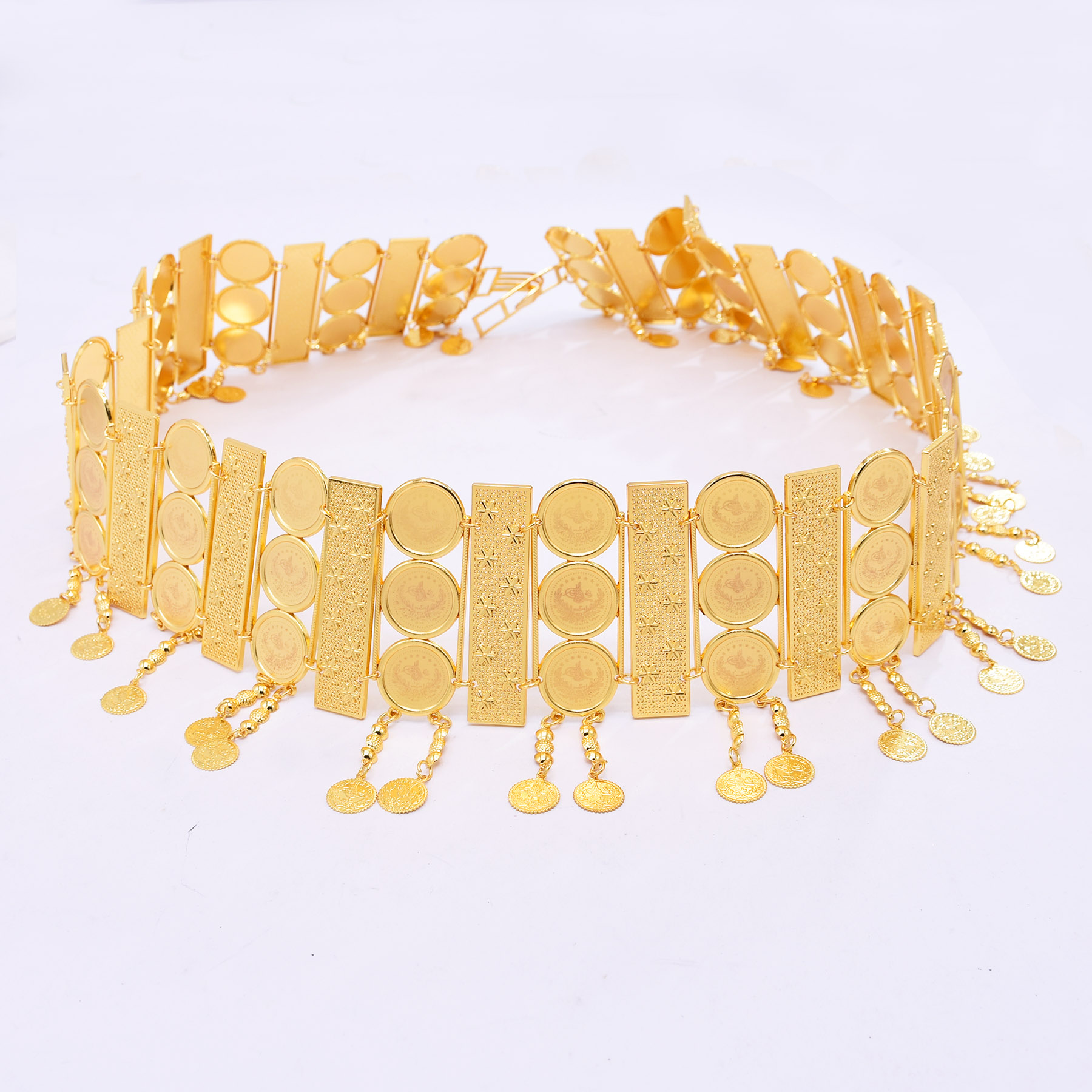 เข็มขัดประดับพู่เหรียญกว้าง 3  - Body Jewelry Gold Plated บทวิจารณ์และราคา