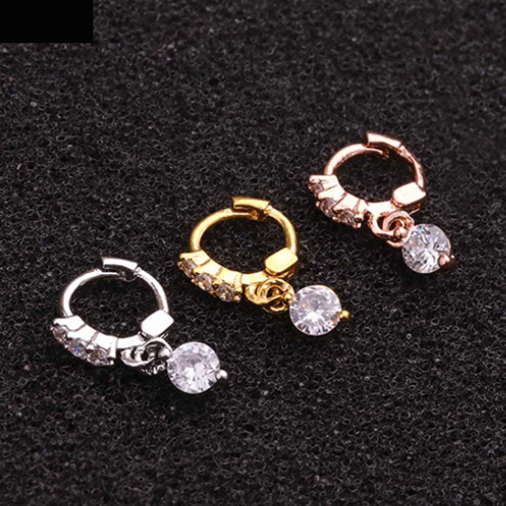 ต่างหูสแตนเลสประดับเพชรซิร์คอน - Body Jewelry Trend บทวิจารณ์และราคา