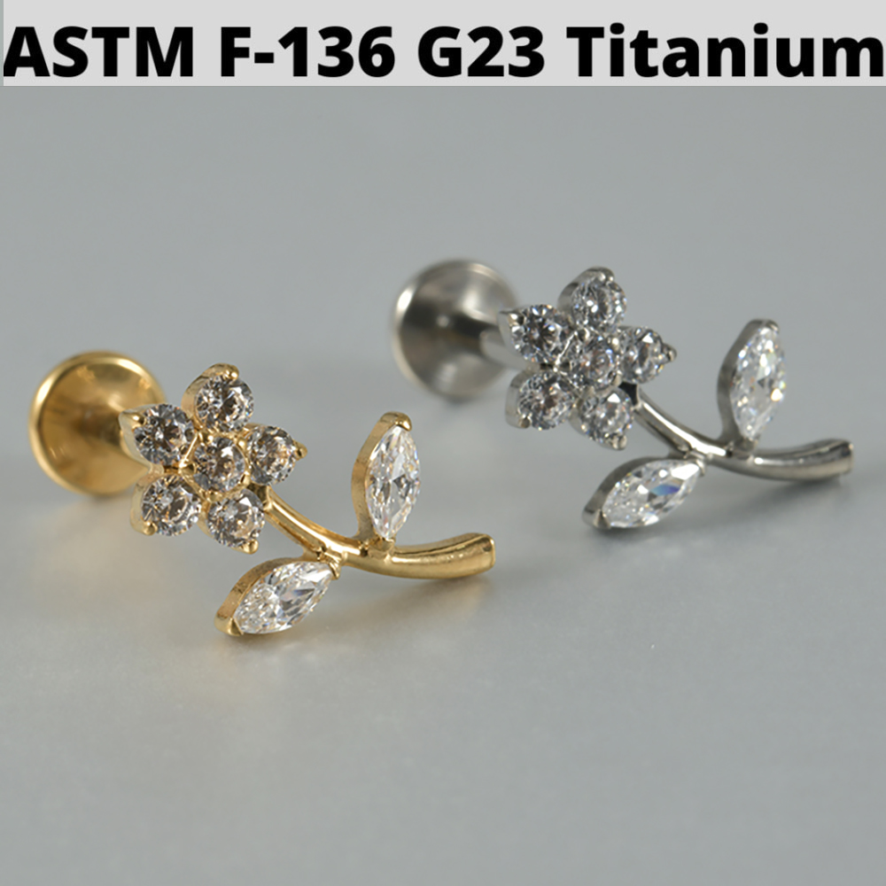1PC Zircon & โอปอล G23 ไทเทเนี - Cluster Stud Ear บทวิจารณ์และราคา