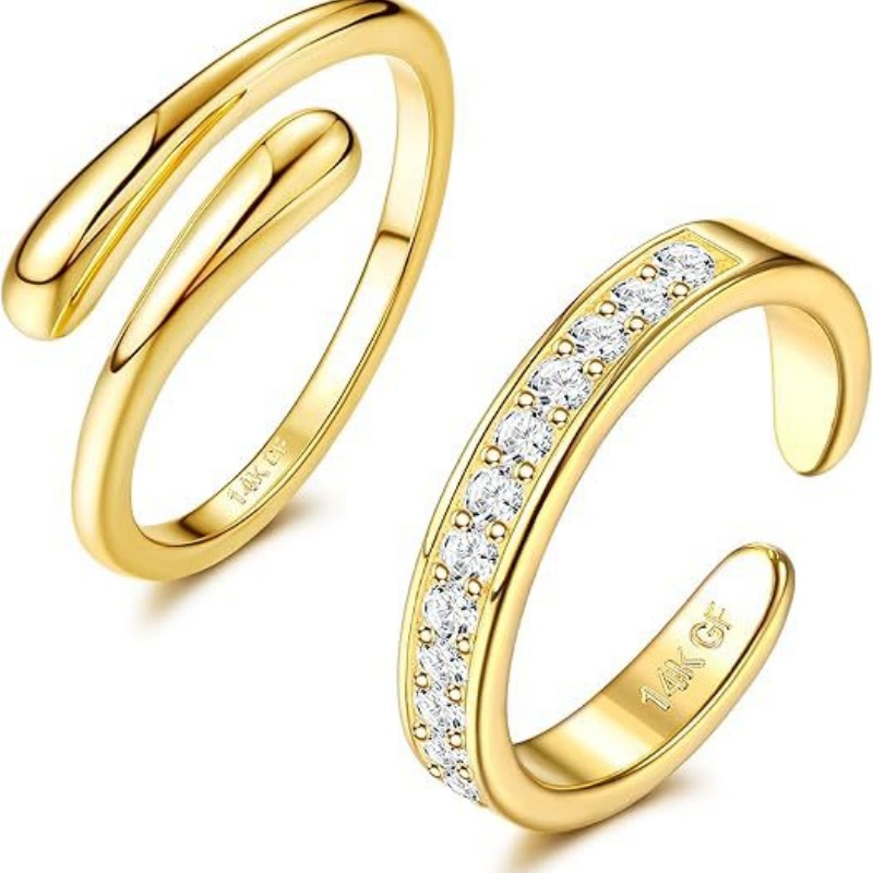 แหวนทองชุบ 14K ประดับเพทายปรับ - Body Jewelry Rings บทวิจารณ์และราคา