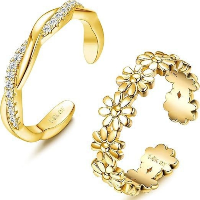 แหวนทองชุบ 14K ประดับเพทายปรับ - Body Jewelry Rings บทวิจารณ์และราคา