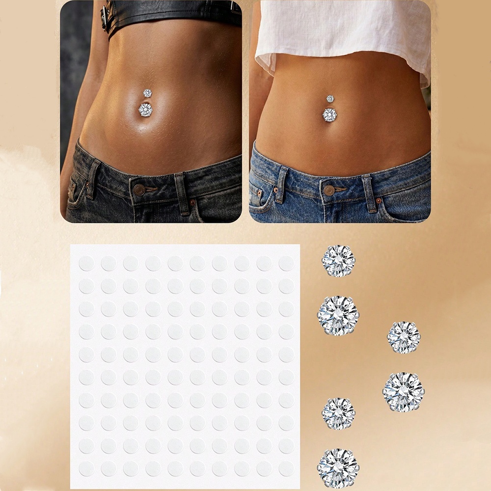 จิวสะดือปลอม ประดับเพชรคิวบิกเ - Body Jewelry Rings บทวิจารณ์และราคา