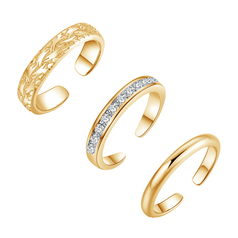 แหวนนิ้วเท้าผู้หญิงชุดทรีโอชุบ - Body Jewelry Rings บทวิจารณ์และราคา