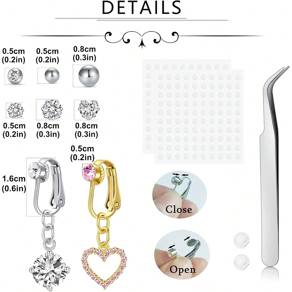 แหวนเจาะหน้าท้องปลอมสีทองรูปผี - Body Jewelry Rings บทวิจารณ์และราคา
