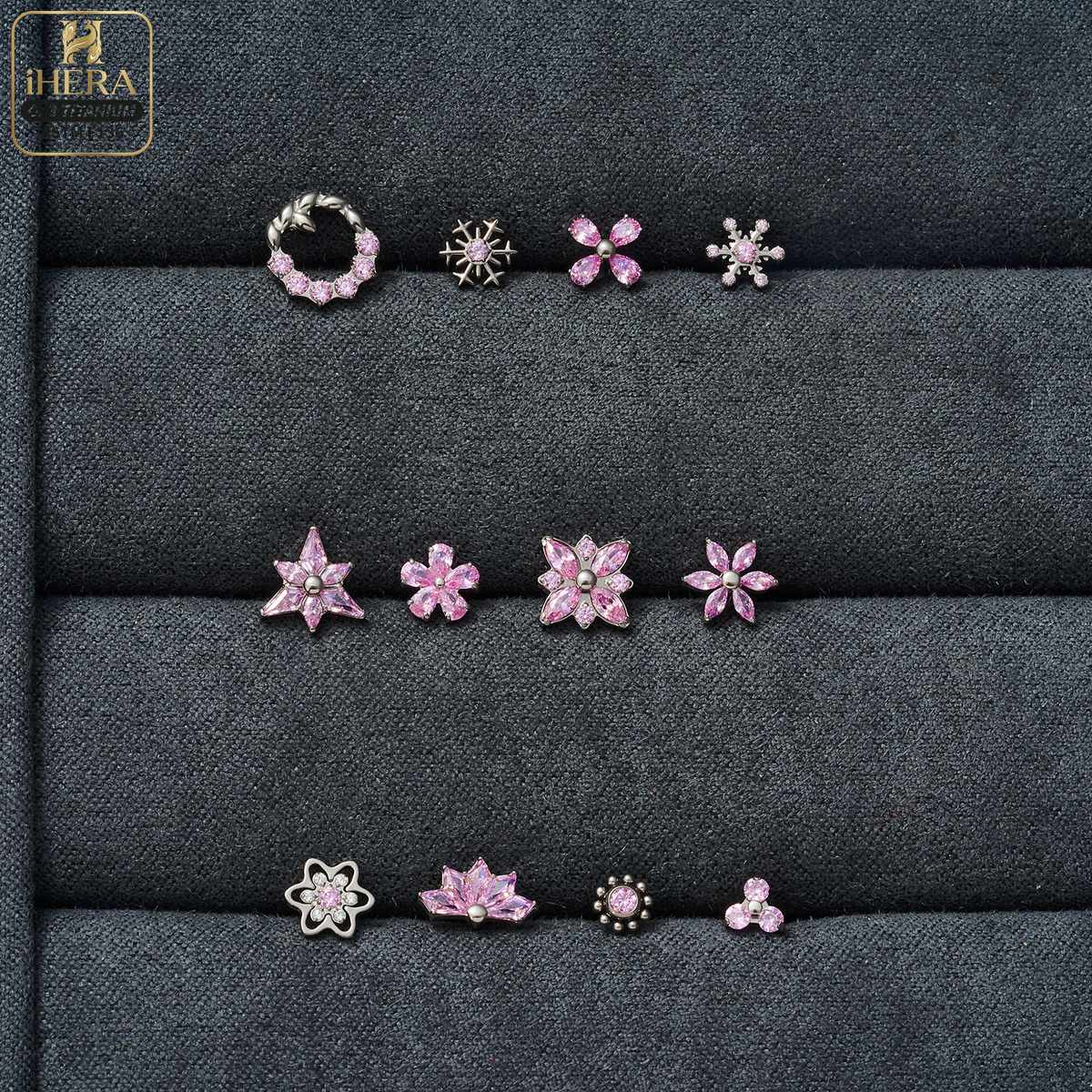เครื่องประดับเจาะหูไทเทเนียม A - Cluster Stud Ear บทวิจารณ์และราคา