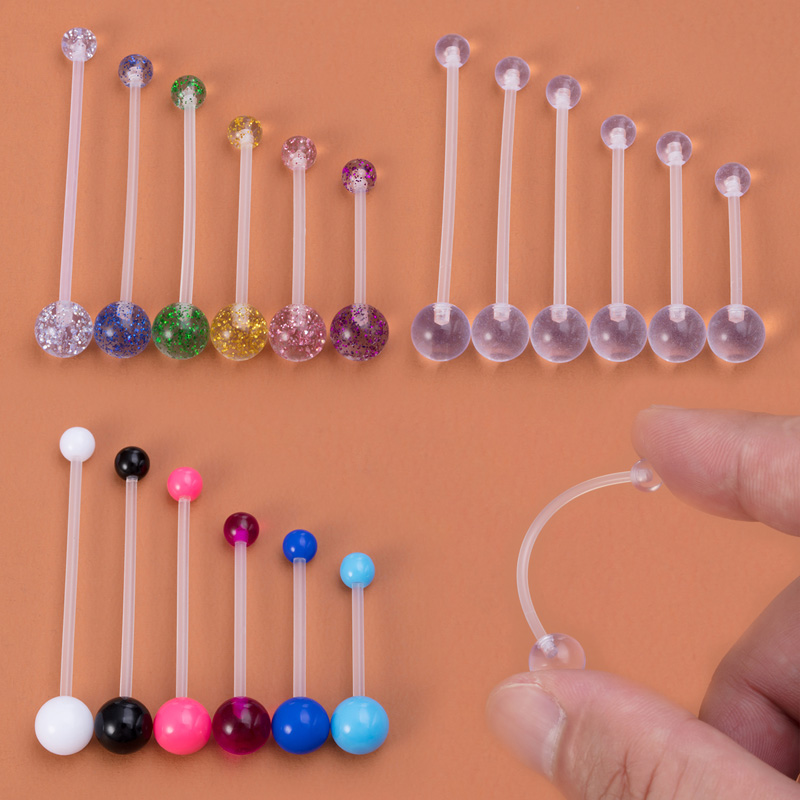 6 ชิ้นยืดหยุ่น Navel Piercing  - Body Jewelry Implants บทวิจารณ์และราคา