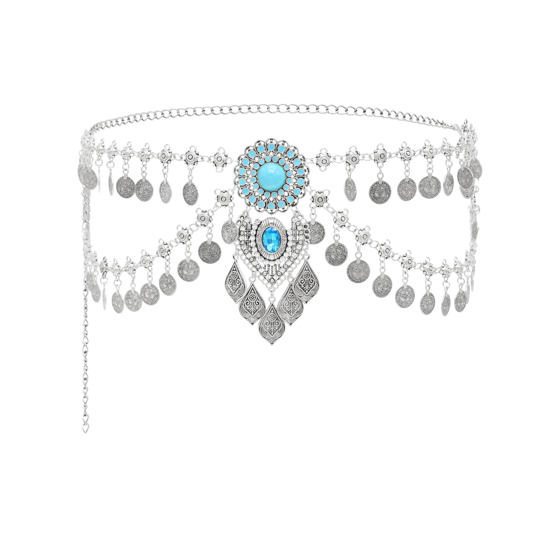 สร้อยคาดเอวสีเทอร์ควอยส์เทียมป - Body Jewelry Waist Chains บทวิจารณ์และราคา
