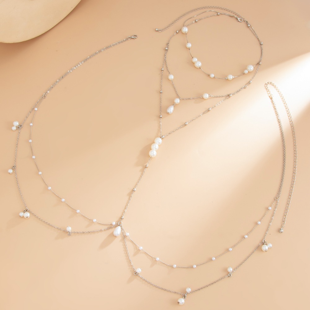 สร้อยคอไข่มุกเทียมหลายชั้น สร้ - Body Jewelry Waist Chains บทวิจารณ์และราคา