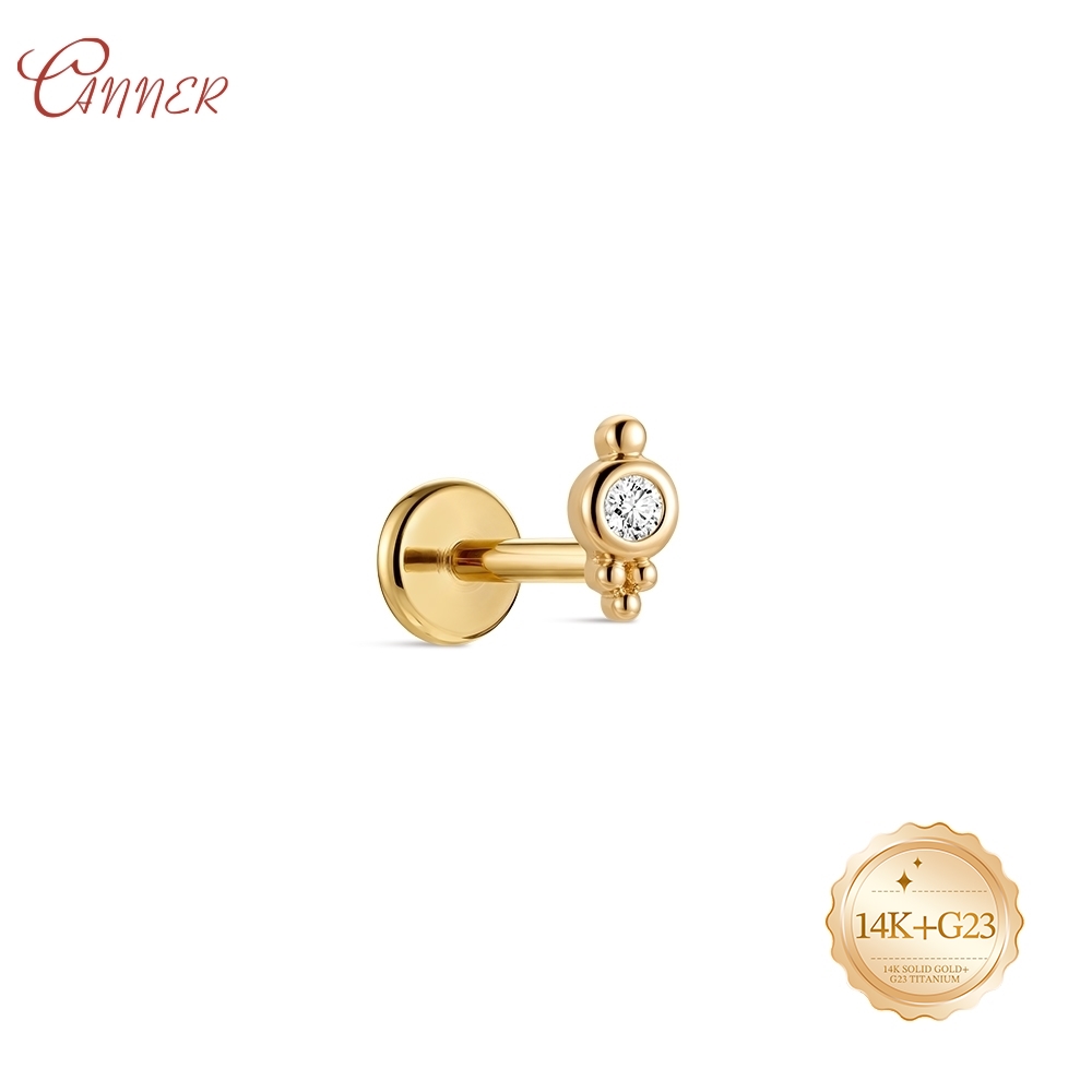 ต่างหูทองคำแท้ 14K แบบเกลียวใน - Cluster Stud Ear บทวิจารณ์และราคา