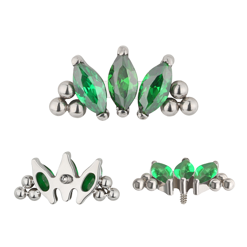 ASTM F136ไทเทเนียม PIERC 3 CZ  - Cluster Stud Ear บทวิจารณ์และราคา